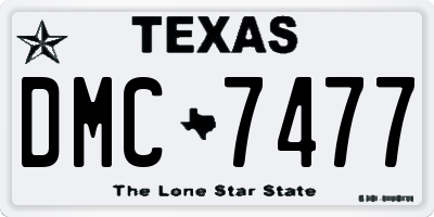 TX license plate DMC7477