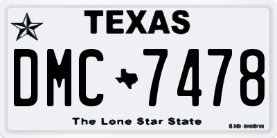 TX license plate DMC7478