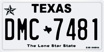 TX license plate DMC7481
