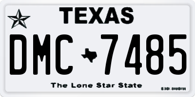 TX license plate DMC7485