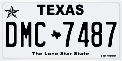 TX license plate DMC7487