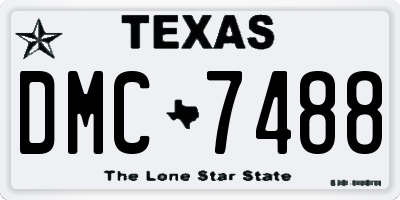 TX license plate DMC7488