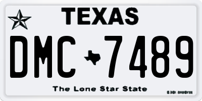 TX license plate DMC7489