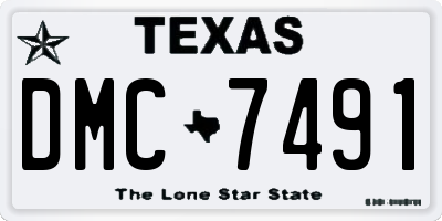 TX license plate DMC7491