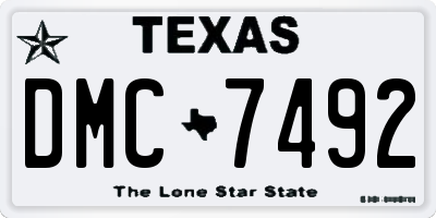 TX license plate DMC7492