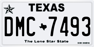 TX license plate DMC7493