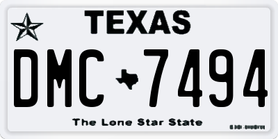 TX license plate DMC7494