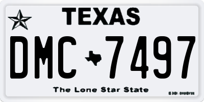 TX license plate DMC7497