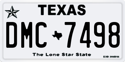 TX license plate DMC7498