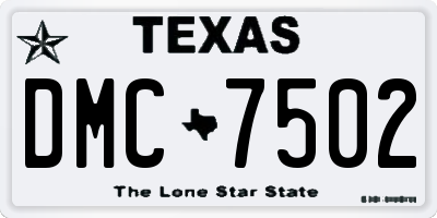 TX license plate DMC7502