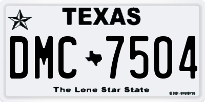 TX license plate DMC7504
