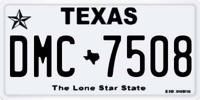 TX license plate DMC7508