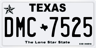 TX license plate DMC7525