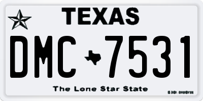 TX license plate DMC7531