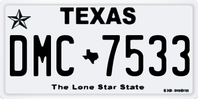 TX license plate DMC7533