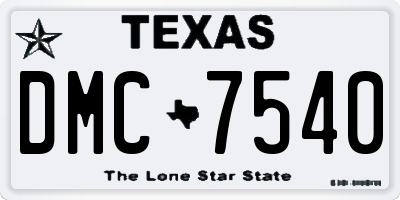 TX license plate DMC7540