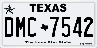TX license plate DMC7542