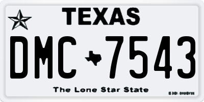 TX license plate DMC7543