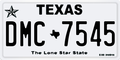 TX license plate DMC7545