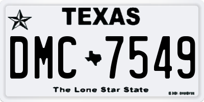 TX license plate DMC7549