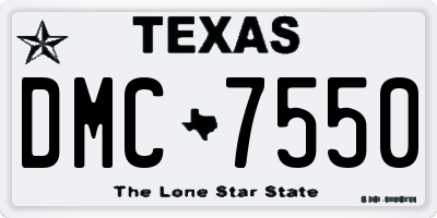 TX license plate DMC7550