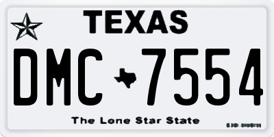 TX license plate DMC7554