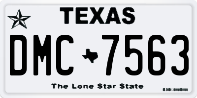 TX license plate DMC7563