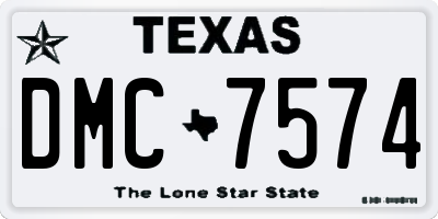 TX license plate DMC7574