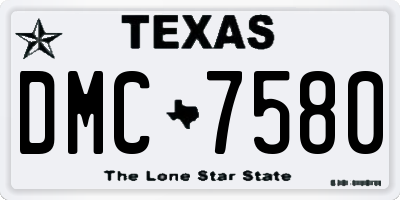 TX license plate DMC7580