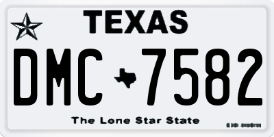 TX license plate DMC7582