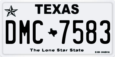 TX license plate DMC7583