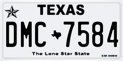 TX license plate DMC7584