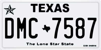 TX license plate DMC7587