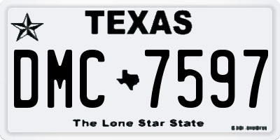 TX license plate DMC7597