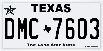 TX license plate DMC7603