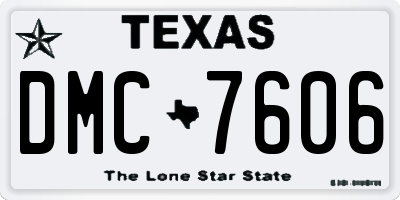 TX license plate DMC7606