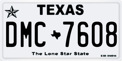 TX license plate DMC7608