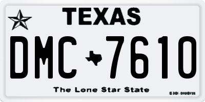 TX license plate DMC7610