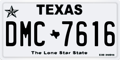 TX license plate DMC7616