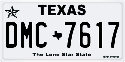 TX license plate DMC7617