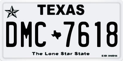 TX license plate DMC7618