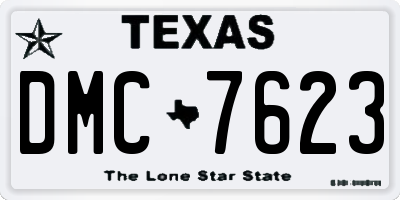 TX license plate DMC7623