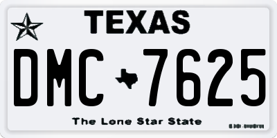 TX license plate DMC7625