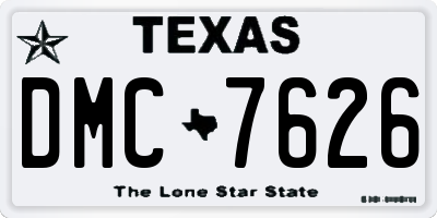 TX license plate DMC7626
