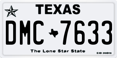 TX license plate DMC7633