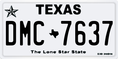 TX license plate DMC7637