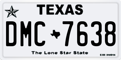 TX license plate DMC7638
