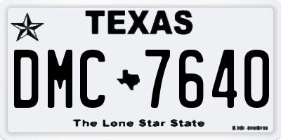 TX license plate DMC7640