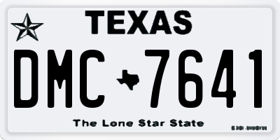 TX license plate DMC7641