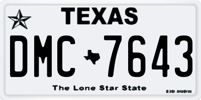 TX license plate DMC7643